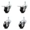 Service Caster 3 Inch Hard Rubber Swivel 10mm Threaded Stem Caster Total Lock Brakes, 2PK SCC-TSTTL20S314-HRS-M1015-2-S-2 - alternate 1